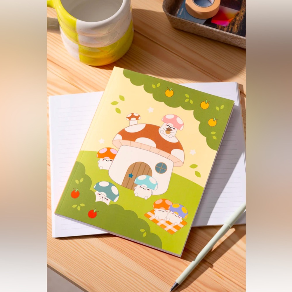 Smoko x Denik Friends Smoko Mushroom Garden Medium Layflat Notebook, NWT